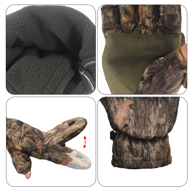 SABADO Invierno Camuflaje Medio Dedo Flip Guantes Tácticos Manoplas