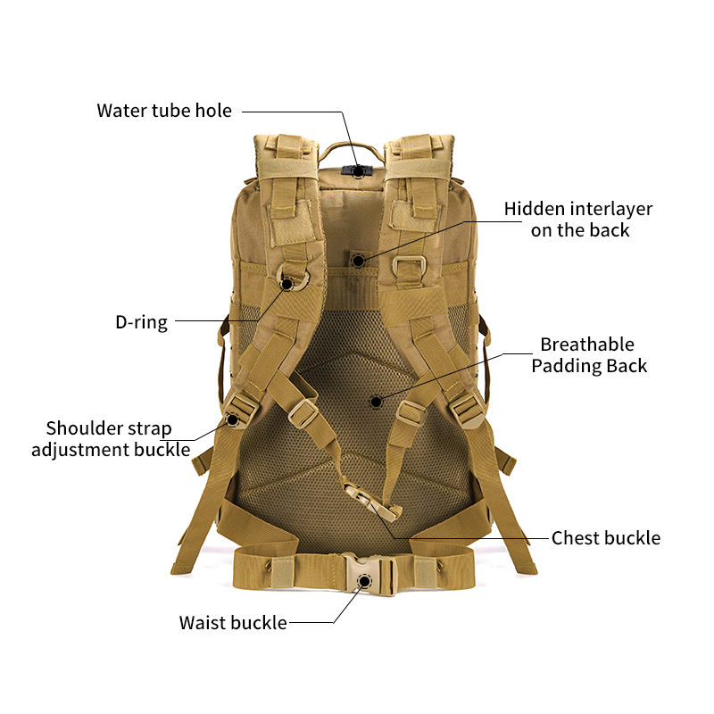 SABADO Molle Militar Bolsa impermeable Mochila cortada con láser Mochila táctica grande