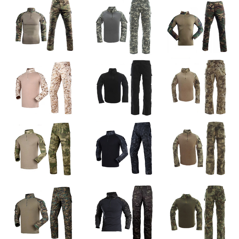 SABADO Conjunto de camisa y pantalones de combate tácticos con cremallera de 1/4 para hombre, uniforme militar de caza de manga larga