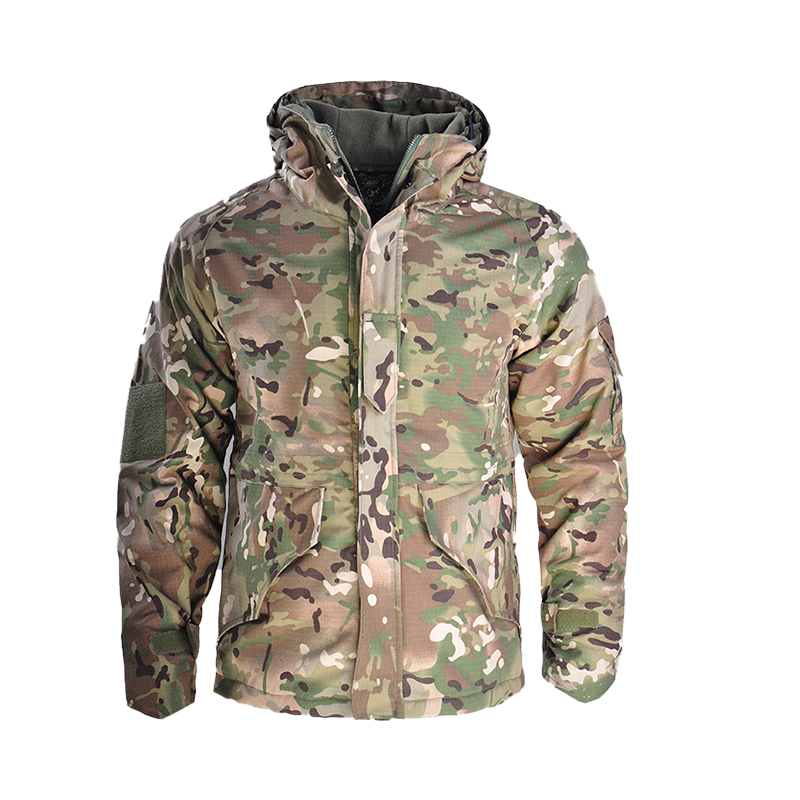 SABADO - Chaqueta militar con capucha de forro polar para hombre, abrigos tácticos de invierno