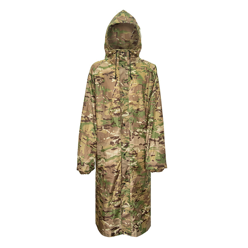 SABADO Ropa impermeable para senderismo Recubrimiento de PU Camuflaje Chubasquero de camuflaje impermeable para exteriores para adultos Chubasquero largo para hombres Chubasquero de poliéster