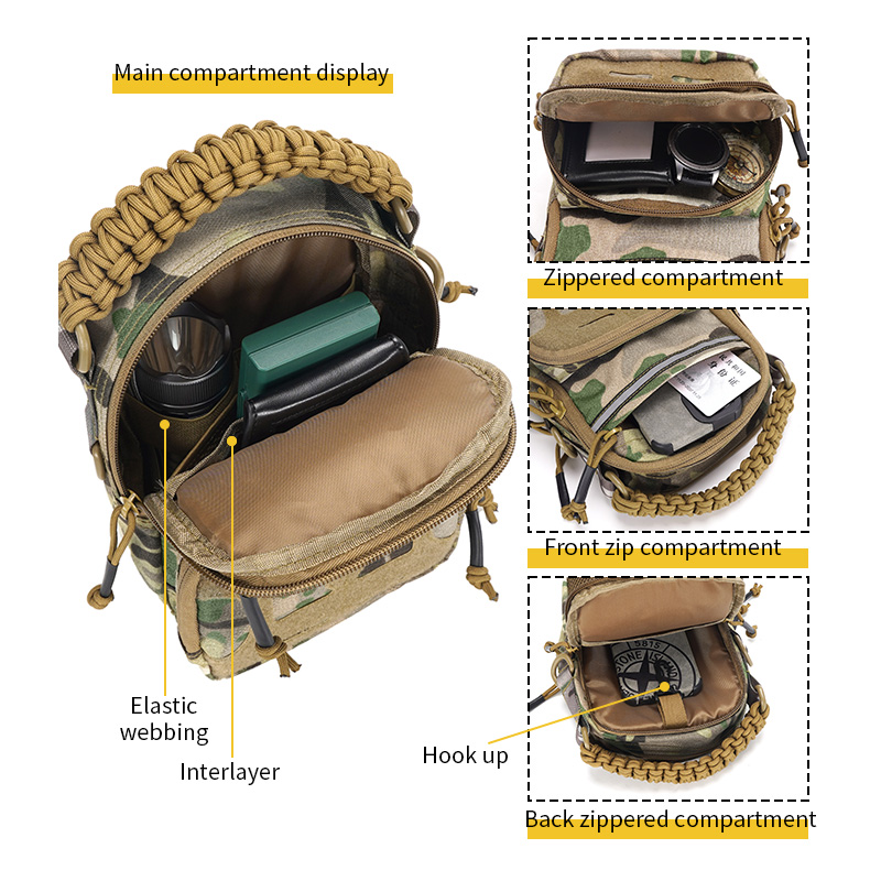 SABADO Paquete de hombres al aire libre Cinturón de utilidad de combate Cintura Molle Bolsa pequeña Sling Bolso de hombro táctico