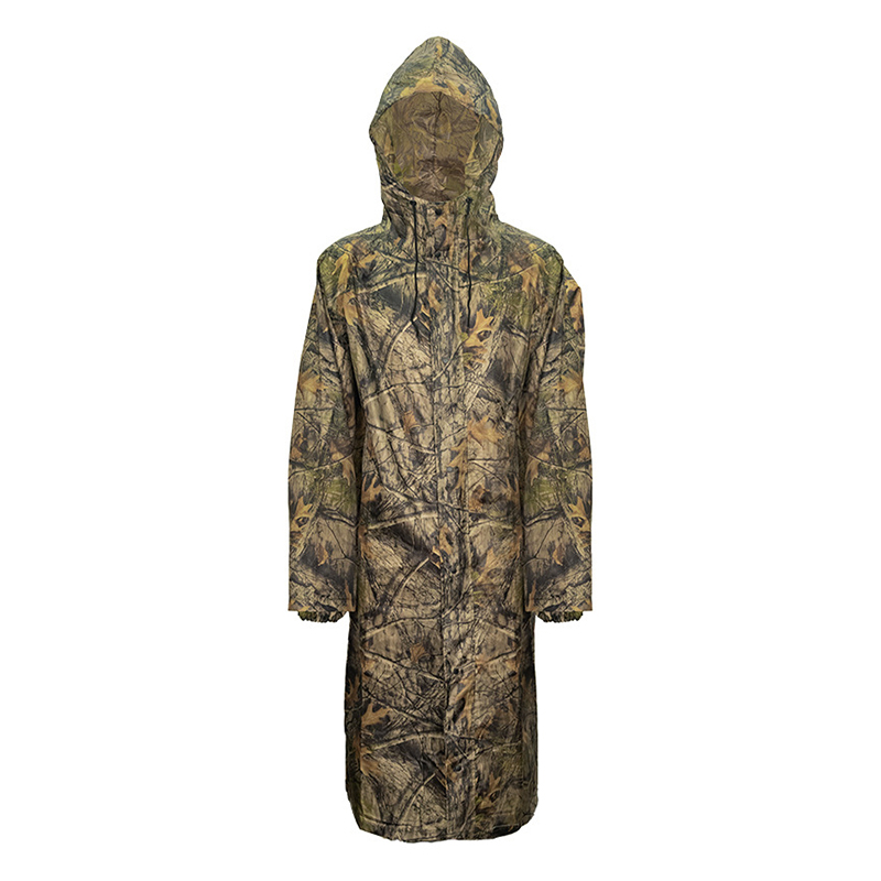 SABADO Ropa impermeable para senderismo Recubrimiento de PU Camuflaje Chubasquero de camuflaje impermeable para exteriores para adultos Chubasquero largo para hombres Chubasquero de poliéster