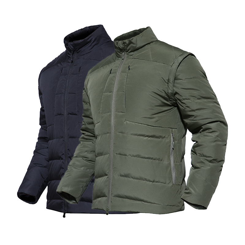 SABADO Military Men's Coat Down Jacket con mangas removibles