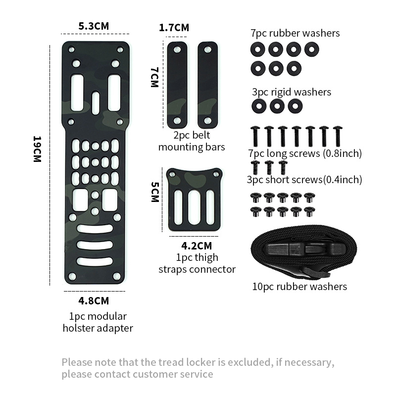 SABADO Compatible con plataforma QLS Funda táctica Pierna caída Placa de extensión colgante Adaptador de código G Adaptador de funda de pistola modular de metal