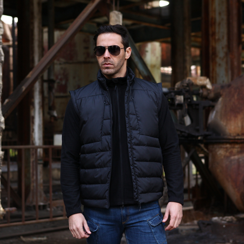 SABADO Military Men's Coat Down Jacket con mangas removibles