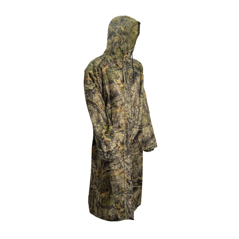 SABADO Ropa impermeable para senderismo Recubrimiento de PU Camuflaje Chubasquero de camuflaje impermeable para exteriores para adultos Chubasquero largo para hombres Chubasquero de poliéster